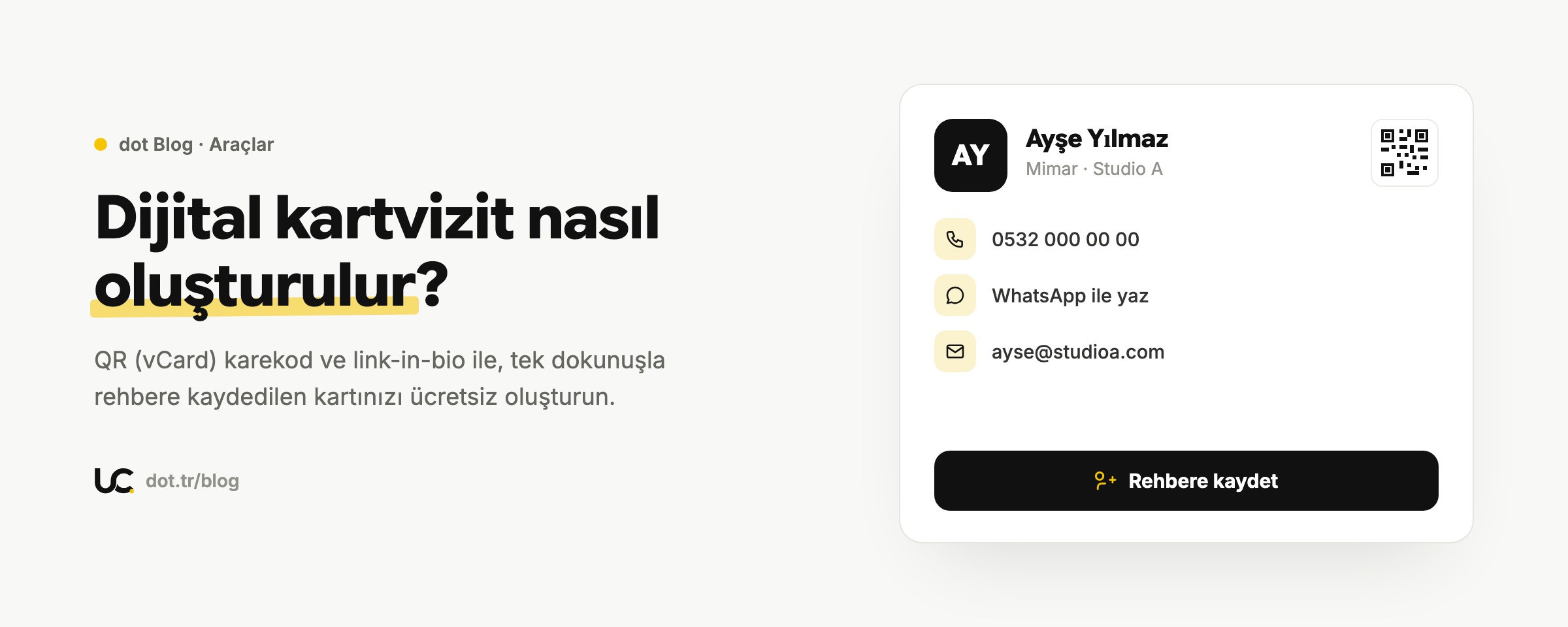 Dijital kartvizit nedir ve nasıl oluşturulur? (ücretsiz)