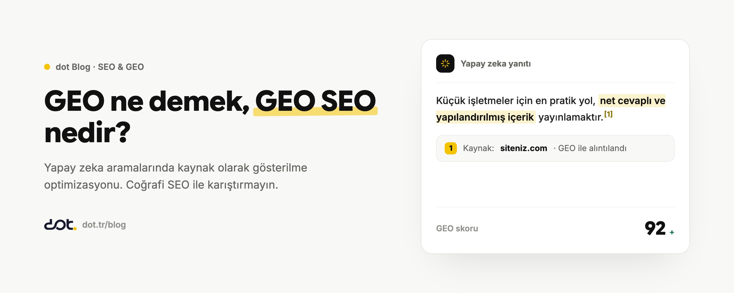 GEO ne demek? (GEO SEO ve yapay zeka aramaları)