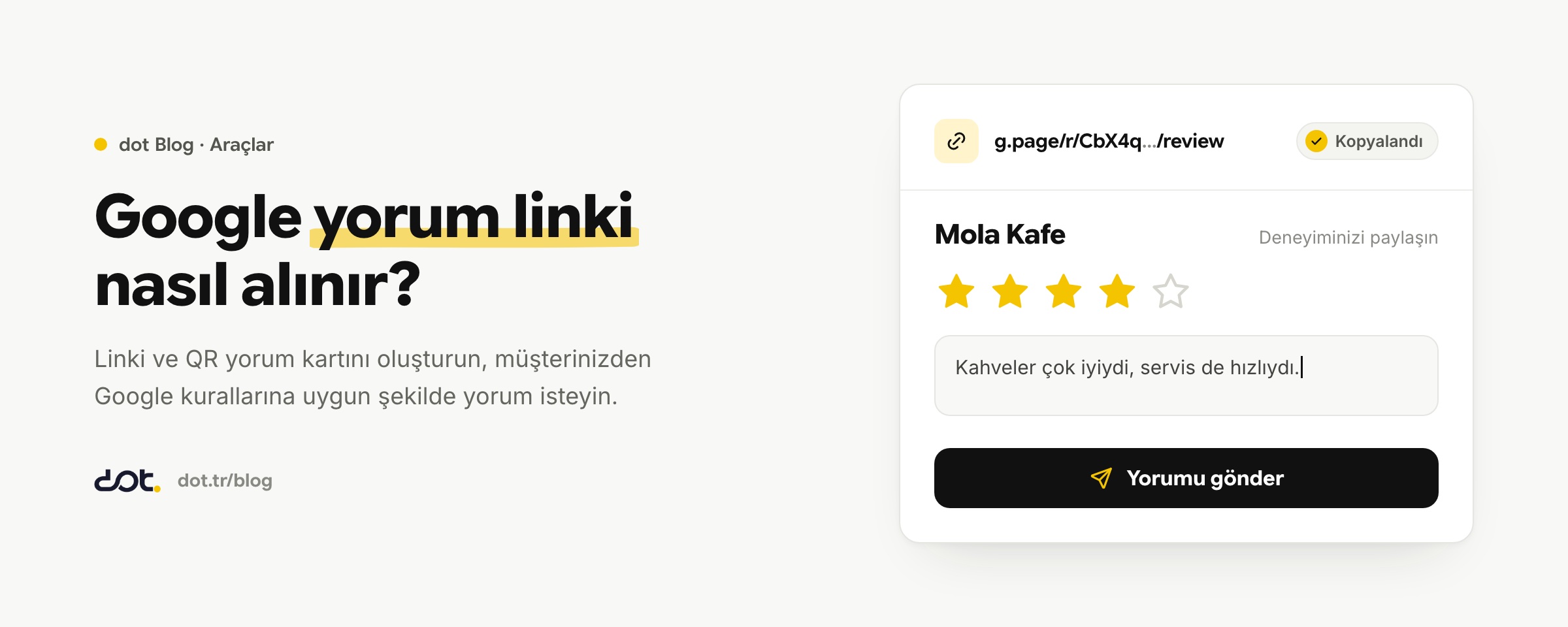 Google yorum linki nasıl alınır? (oluşturma, paylaşma, QR)