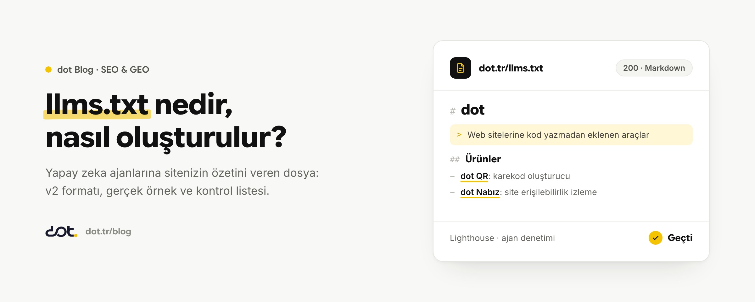 llms.txt nedir, nasıl oluşturulur? (örnek dosya ile)
